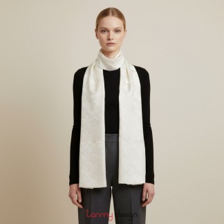 Khăn lụa dài 2 lớp trắng